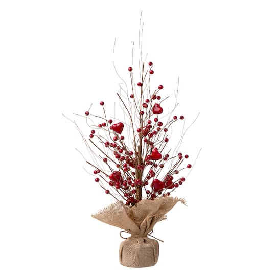 Glitzhome® 18" Valentine's Berry Heart Table Tree
